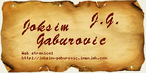 Joksim Gaburović vizit kartica